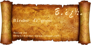 Binder Ágnes névjegykártya