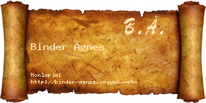 Binder Ágnes névjegykártya