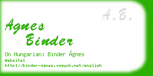 agnes binder business card
